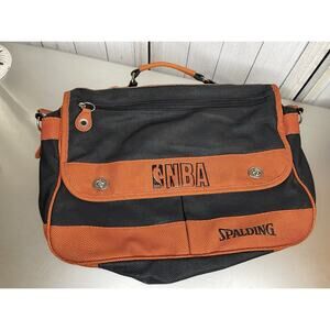 Vintage NBA Spalding Leather Basketball Grip Bag Laptop Messenger Top Handle